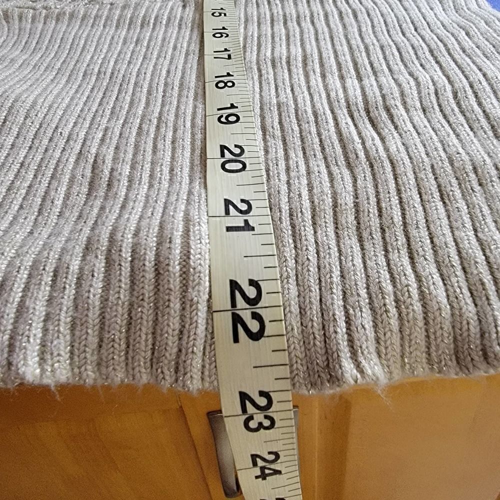 XOXO Collection Knit Metallic Sweater Tan Silver Size Small - Picture 7 of 16